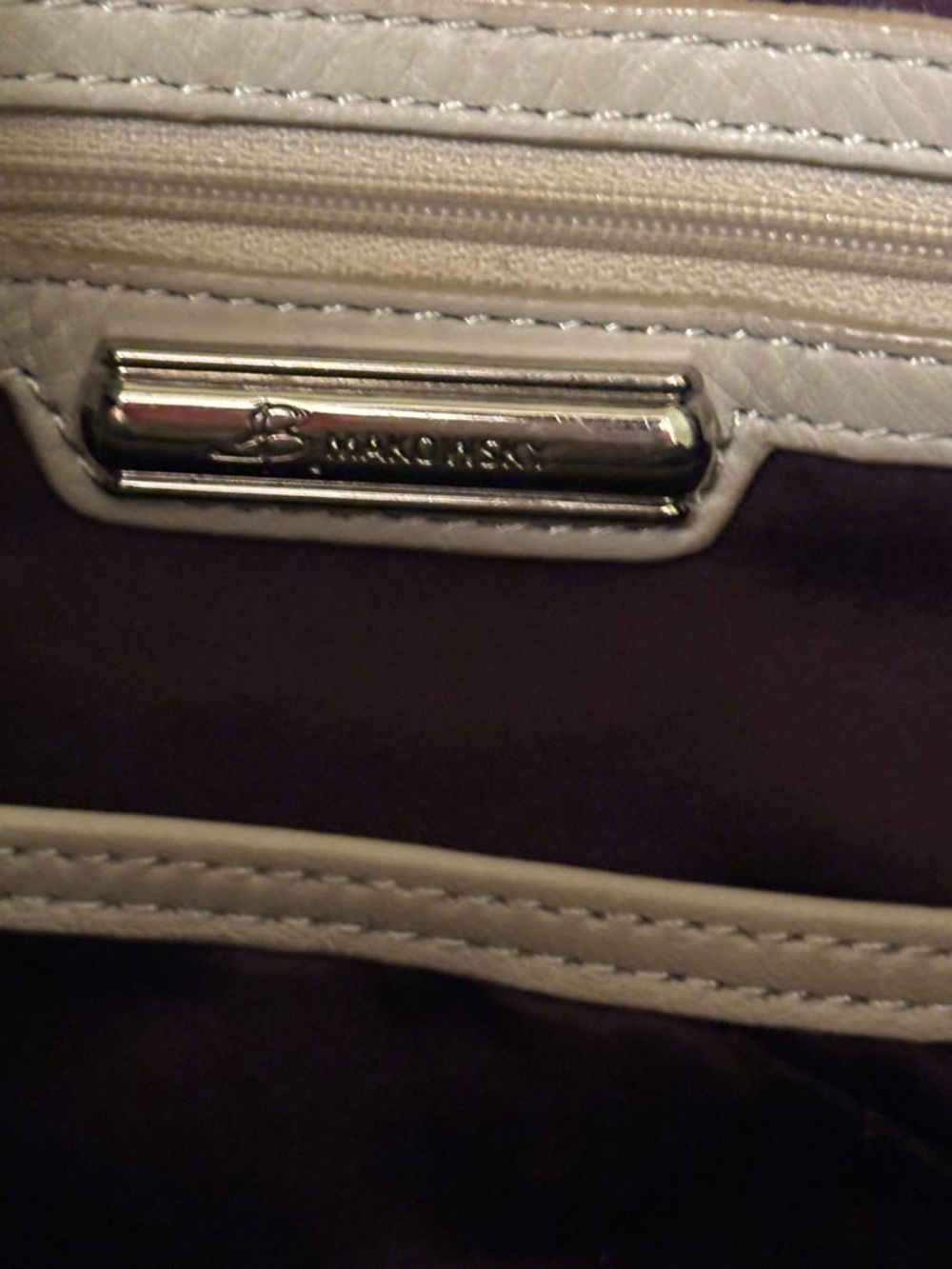 B. Makowsky Brown Leather Shoulder Bag - Picture 7 of 9